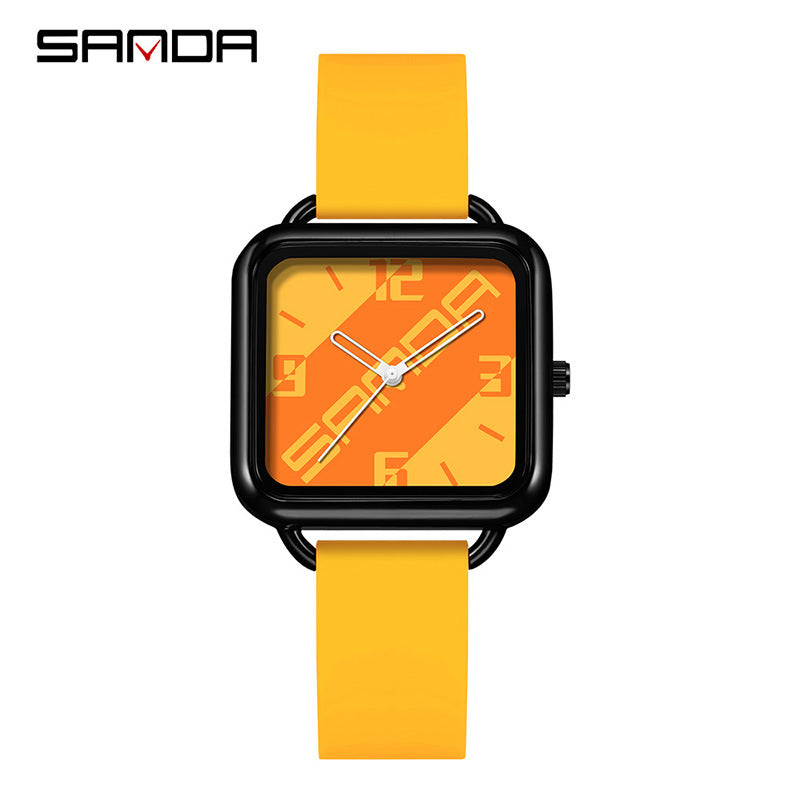 Sanda Unisex Square Quartz Watch – Trendy Waterproof Fashion Watch for Students