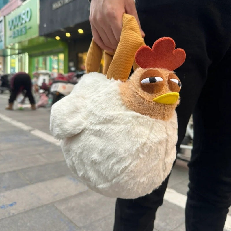 Cuckoo Chicken Plush Handbag – Cute Cartoon Shoulder Bag, Funny Animal Doll Purse