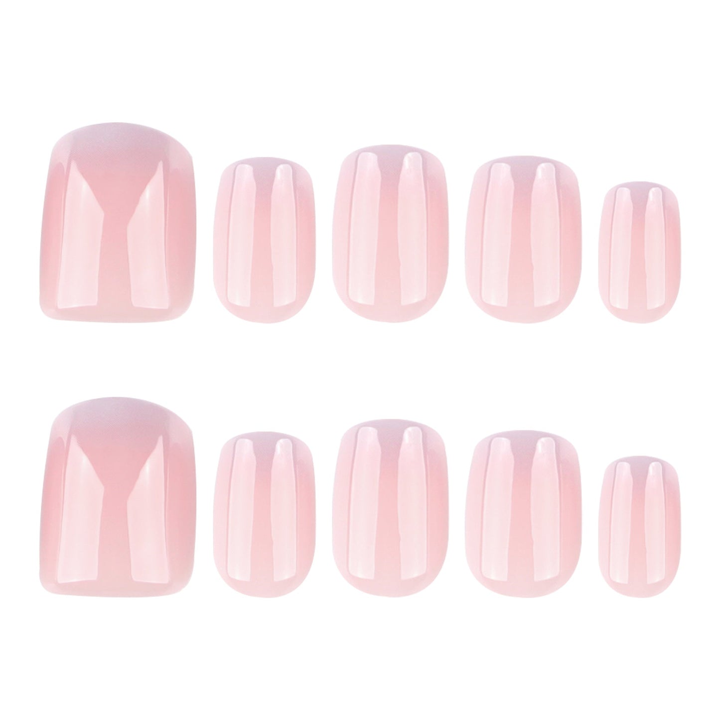 Short Square Ombre Press-On Nails –Classic Gradient Natural Look