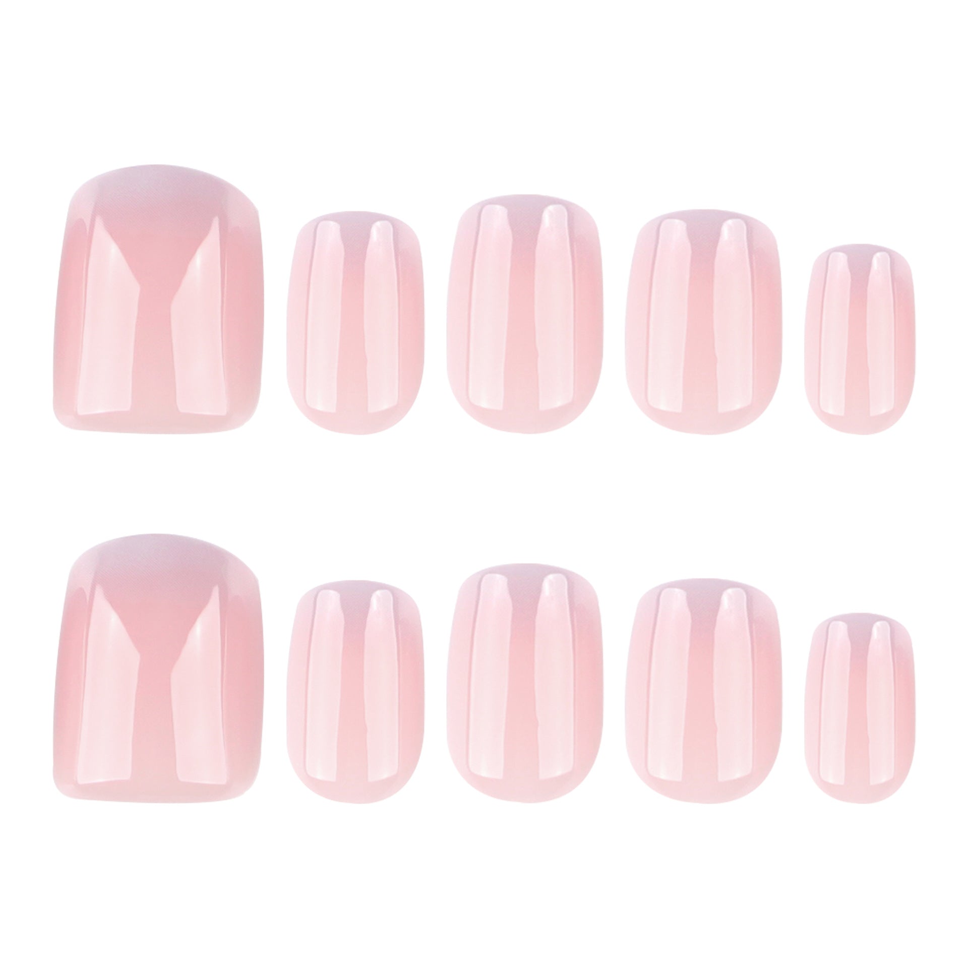 Short Square Ombre Press-On Nails –Classic Gradient Natural Look