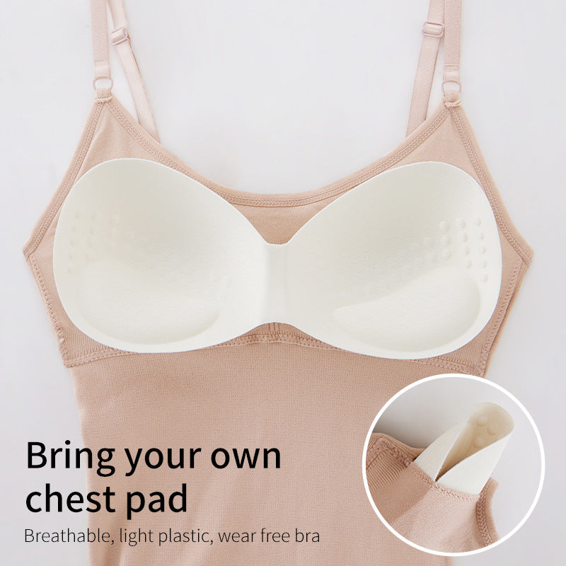 Women's Belly Tinting and Hip-lifting Shaping Sling Back Underwear with Chest Pad