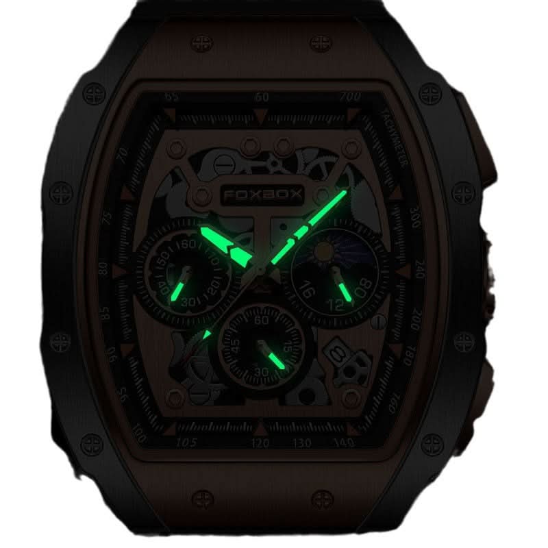 Men’s Multifunction Moon Phase Electronic Watch – Sport Barrel Dial
