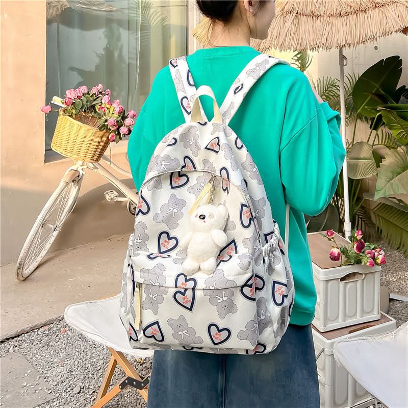 Unisex Oxford Cloth School Bag with Keychain - 12-Inch Laptop Sleeve