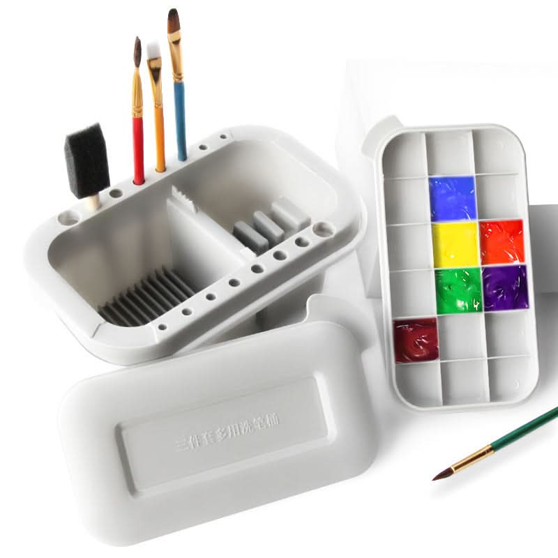 3-in-1 Paint Brush Cleaning Bucket Set – Multi-Purpose Palette