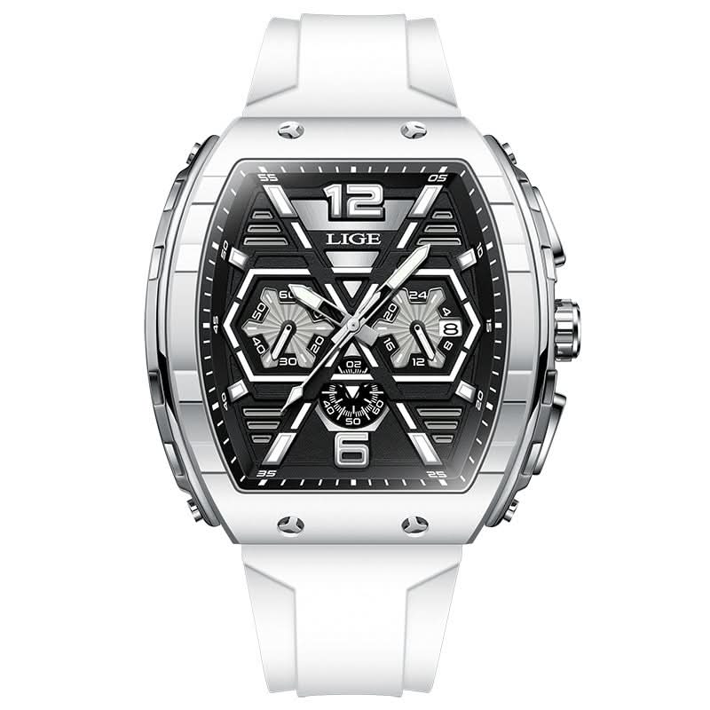 Men’s Barrel-Shaped Sports Watch – Luminous Hands, Calendar Display