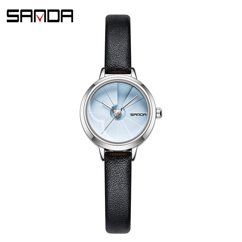 SANDA Women’s Quartz Watch – Leather Strap, 30M Waterproof Casual Watch
