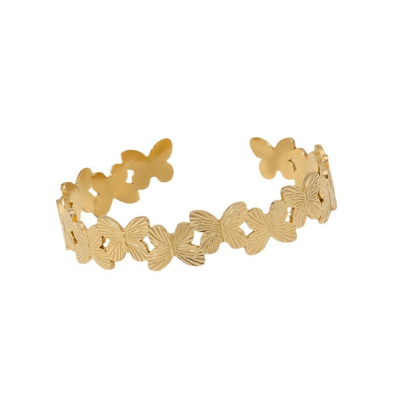 Gold Butterfly Bracelet – Adjustable Stainless Steel Women’s Jewelry