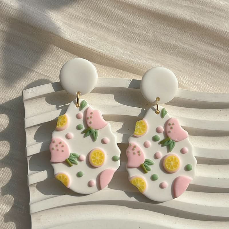 Handmade Polymer Clay Flower Earrings for Women & Girls