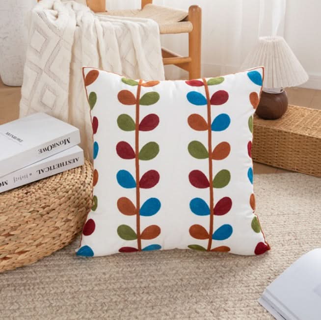 Pastoral Style Embroidered Flower Pillowcase