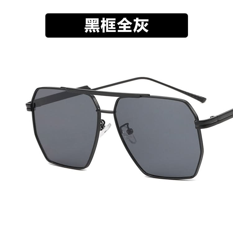 Double-Beam Pilot Sunglasses – UV400 Protection, Retro Polygonal Style