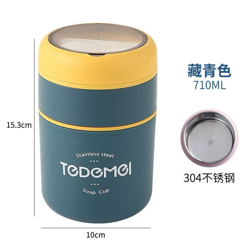 Portable Soup & Porridge Container Stainless Steel Insulated Breakfast Cup – 530-710ml