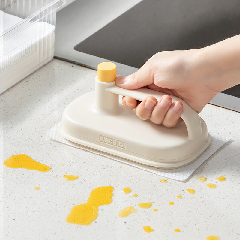 Magic Eraser Scouring Pad with 50 Disposable Non-Woven Sheets – Oil-Proof Cleaning Rag