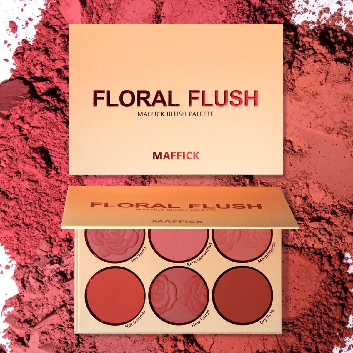 Flower Red Blush Palette – Matte Rouge for All Skin Tones
