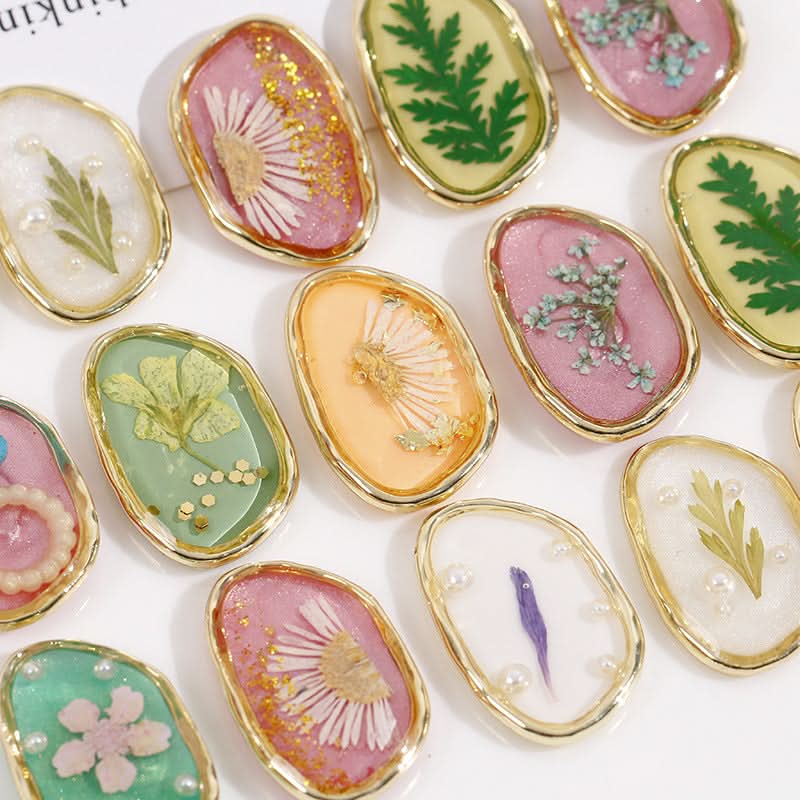 Pearl Oval Quicksand Green Leaf Earrings - DIY Jewelry Accessories (Set of 6 pcs.)