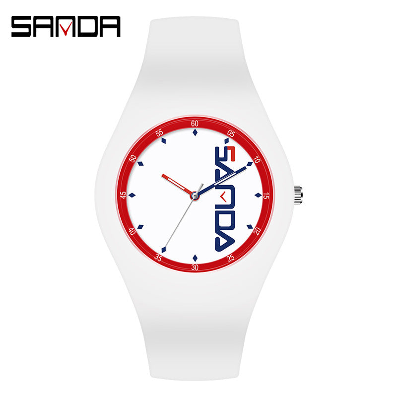 Sanda Jelly Series Quartz Watch – Waterproof Shockproof Sports Watch for Students