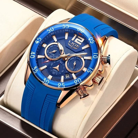 Men’s Quartz Sports Chronograph Watch –Silicone Strap
