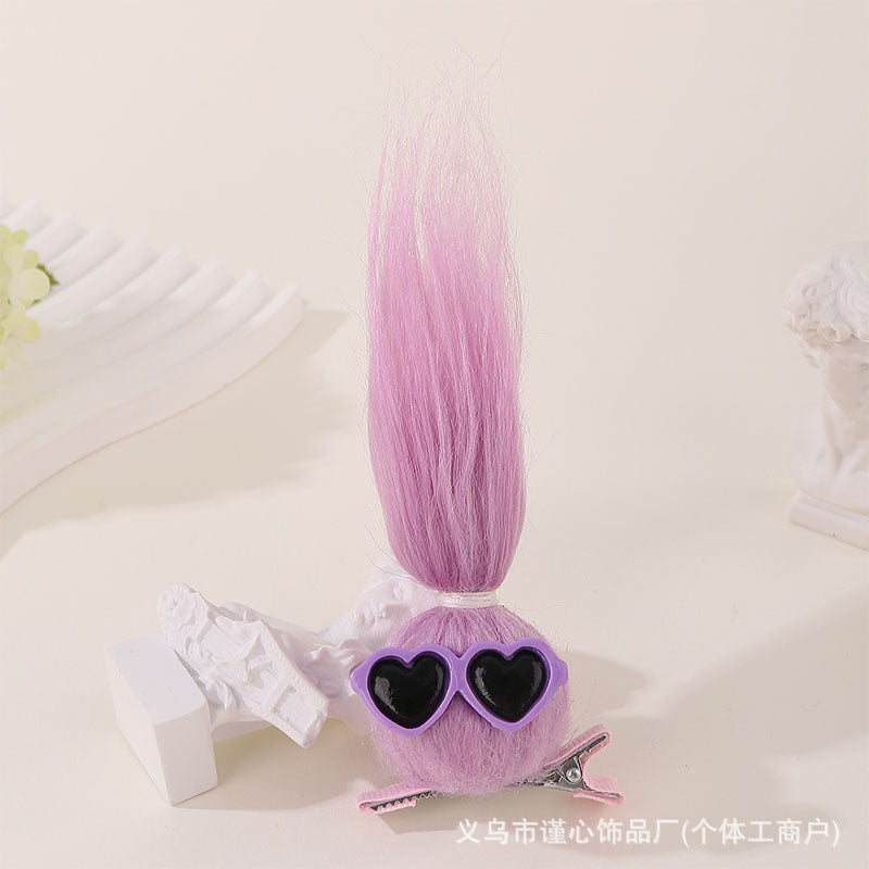 Plush Cute Doll Hair Clips – Handmade Dopamine Duckbill Clips for Girls (Pack of 8)