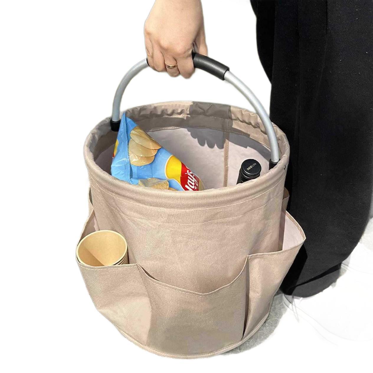Foldable Large-Capacity Storage Bag – Oxford Cloth Picnic & Travel Organizer Basket