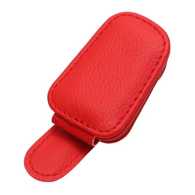 PU Leather Car Sun Visor Glasses Holder