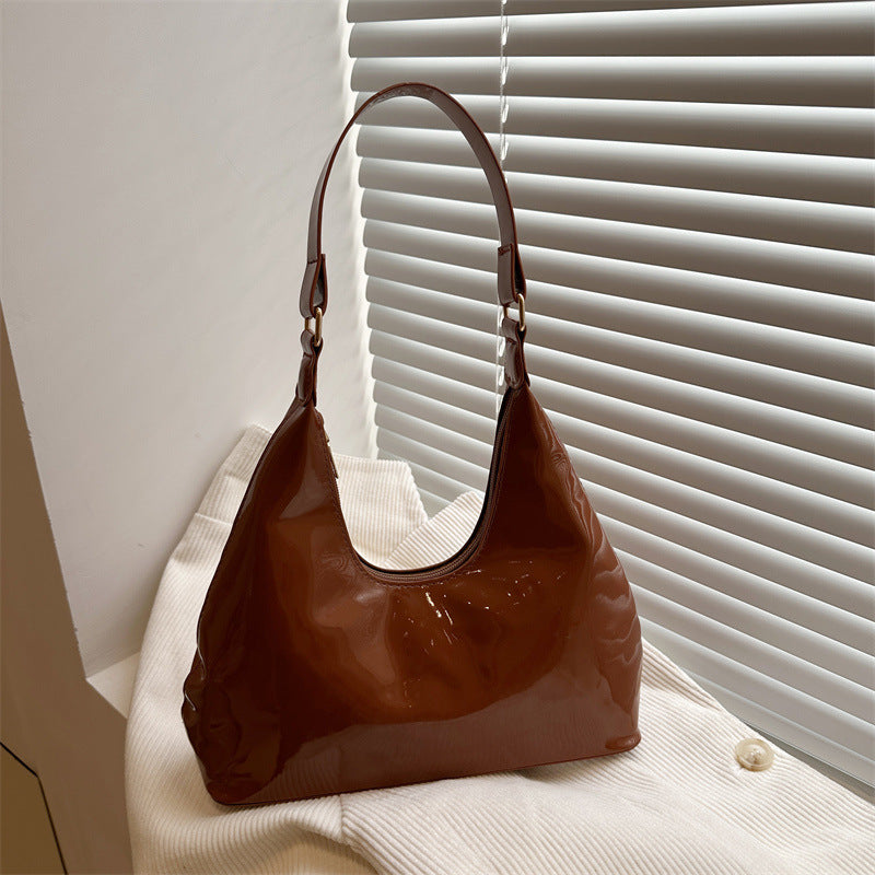Retro Leather Shoulder Bag – Classic PU Underarm Purse for Women