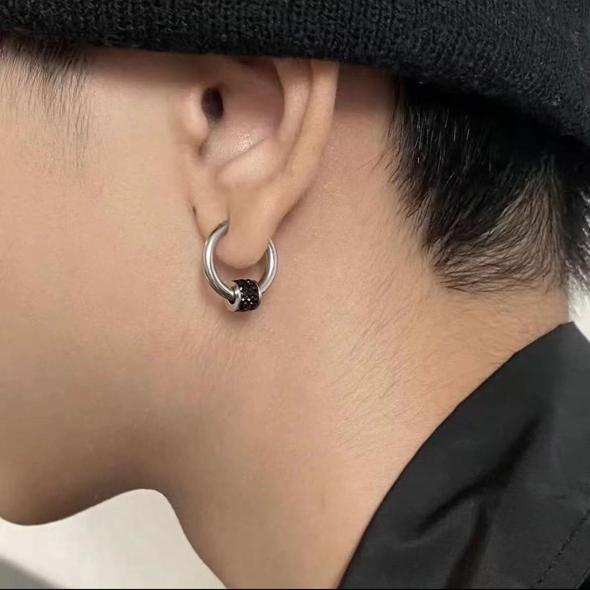 Men’s Trendy Zircon Pendant Earrings – Hypoallergenic Design