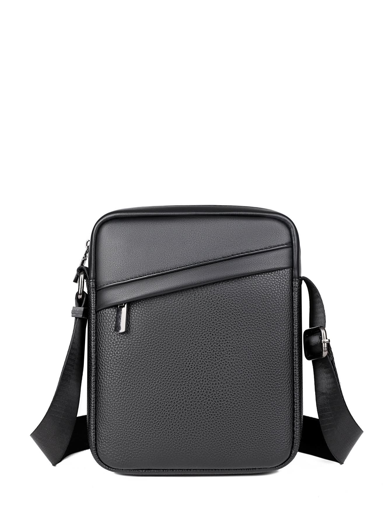 Men's PU Leather Shoulder Messenger Bag – 8-Inch Crossbody Bag