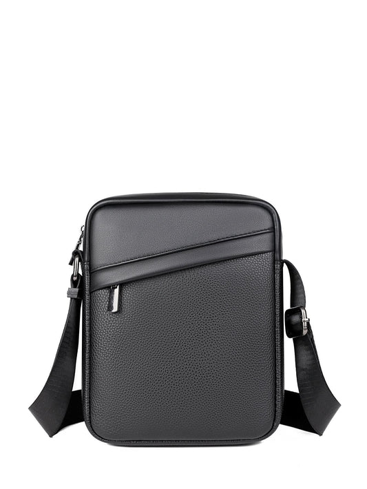 Men's PU Leather Shoulder Messenger Bag – 8-Inch Crossbody Bag