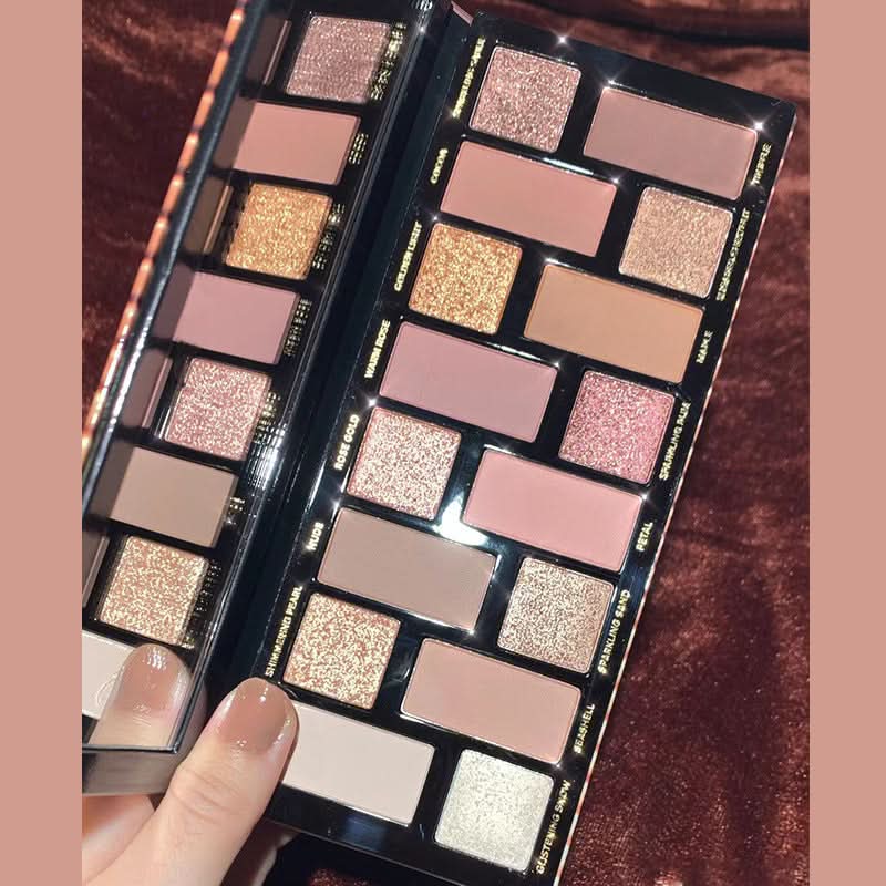 MEIBAOGE 16-Color Eyeshadow Palette – Matte & Shimmer Earth Tones