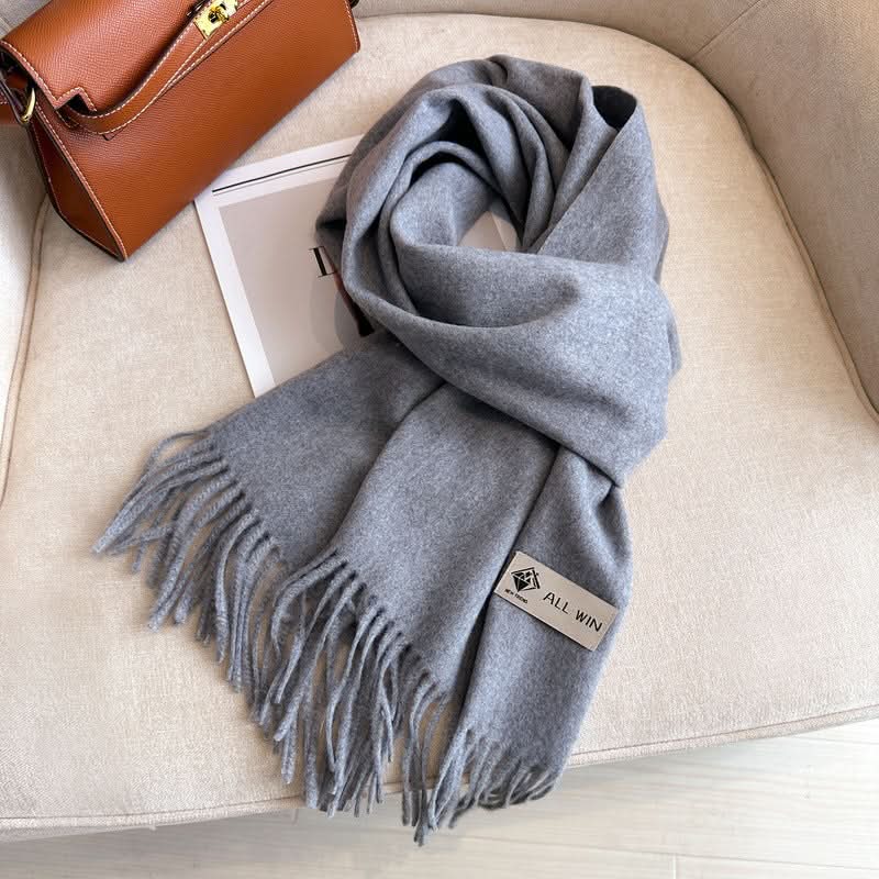 Solid Color Wool Blend Scarf for Women