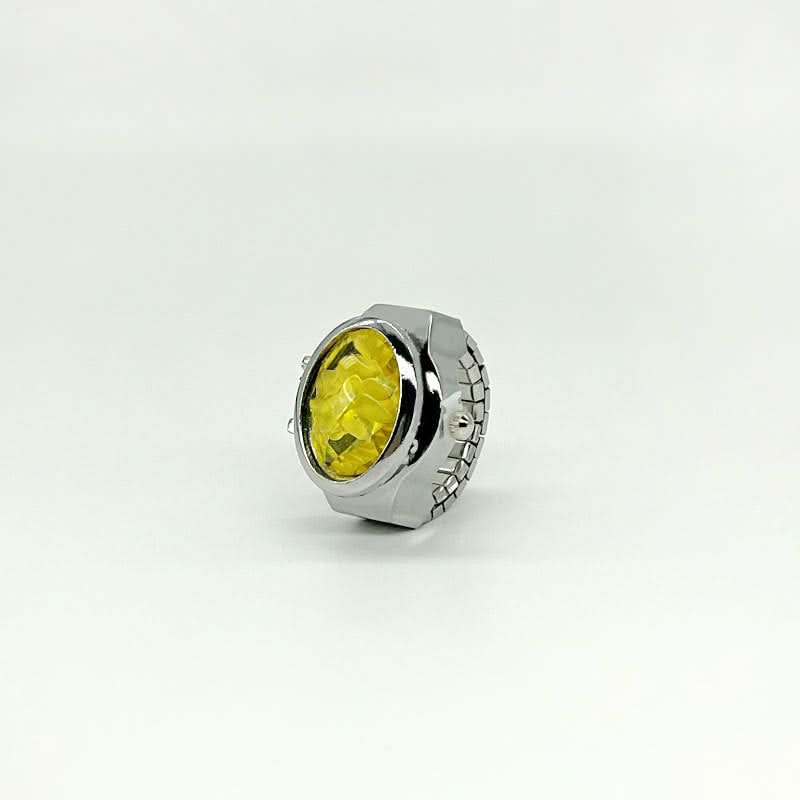 Women's Crystal Cover Ring Watch – Elegant Oval Quartz Finger Watch
