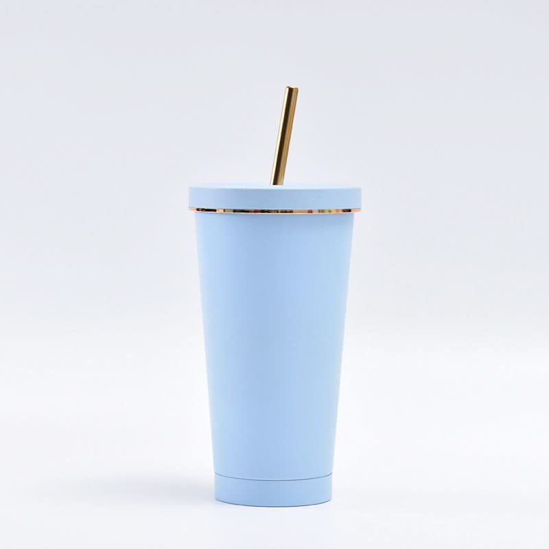 Stainless Steel Vacuum Insulated Coffee Tumbler with Straw – Double-Layer