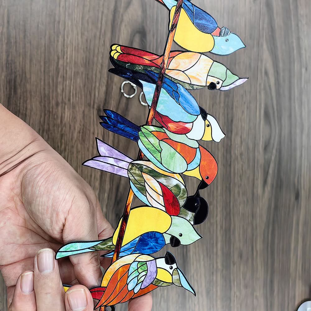 Colorful Acrylic Bird Pendant – Hanging Animal Wall Decor