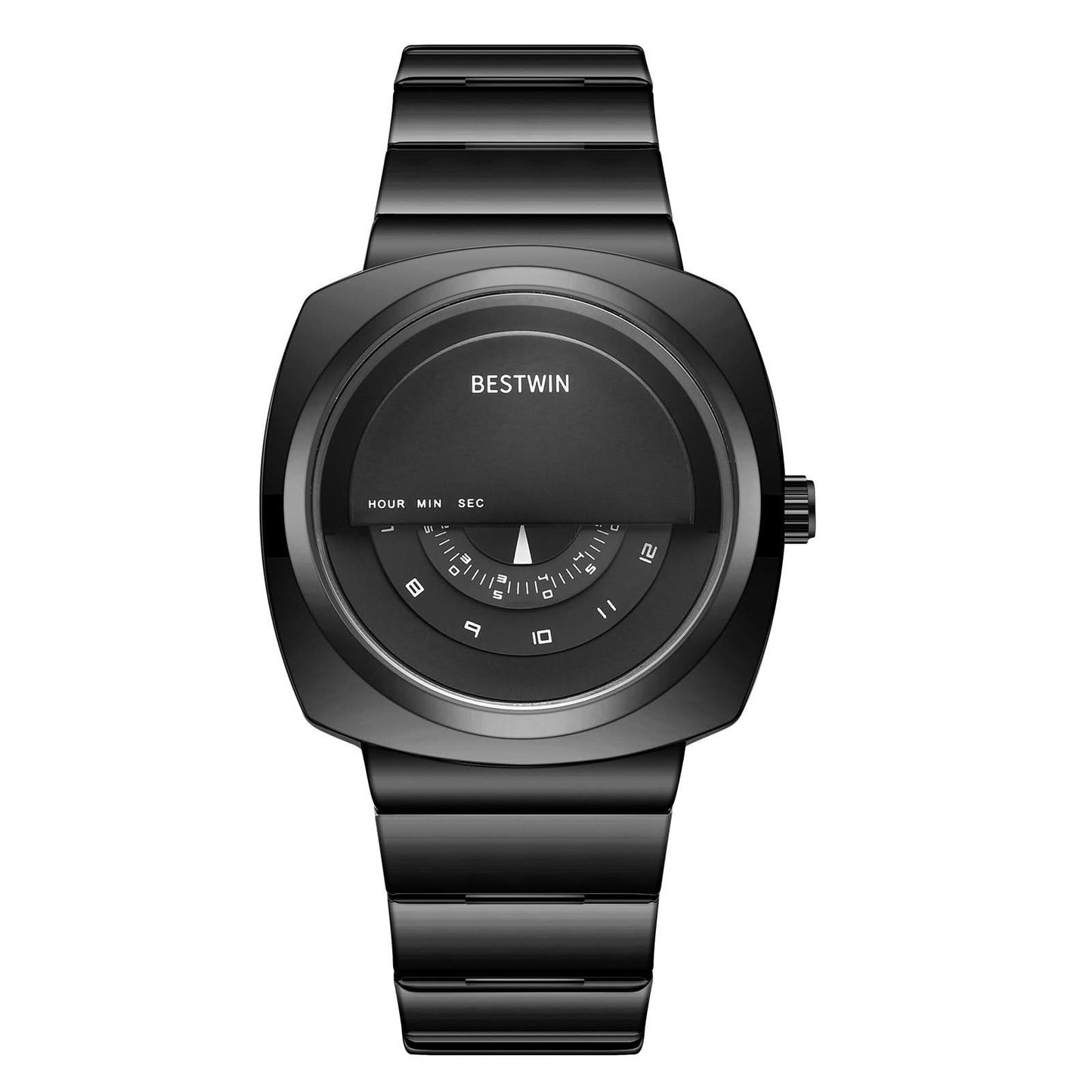 Men’s Oval Quartz Watch – Modern Business Style, Half-Open Dial