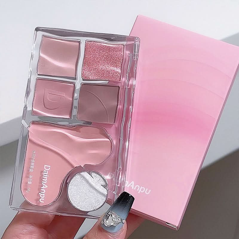 6-Color All-in-One Makeup Palette – Eyeshadow, Blush & Highlighter