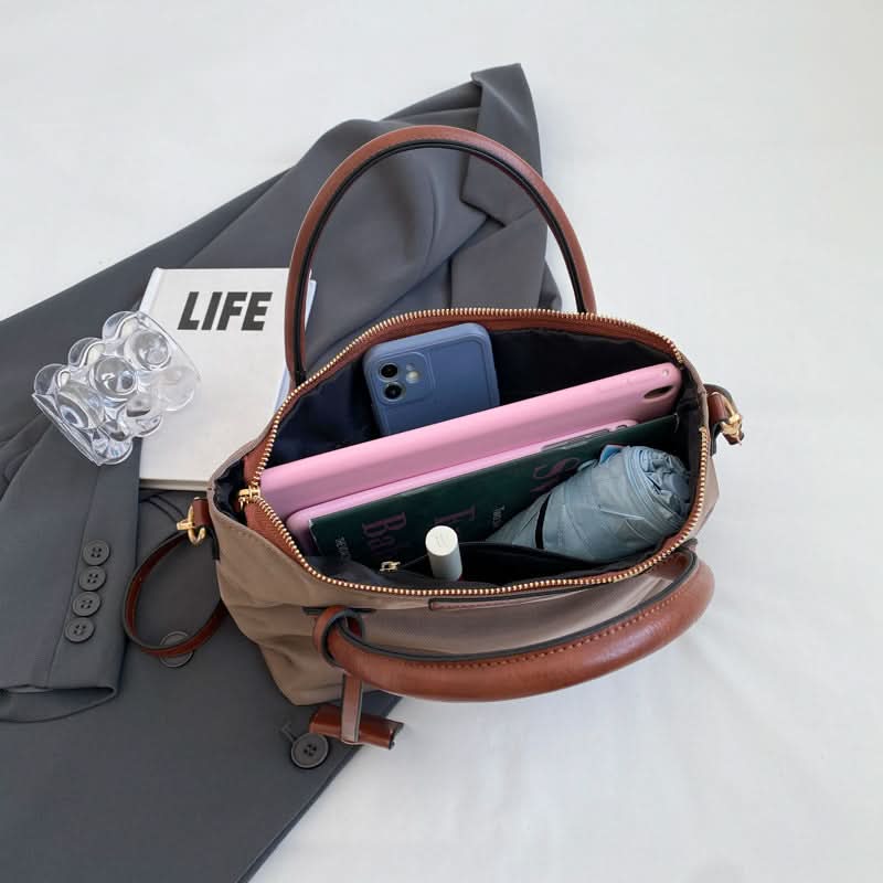 Women's Waterproof Nylon Crossbody Bag – With Leather Handles