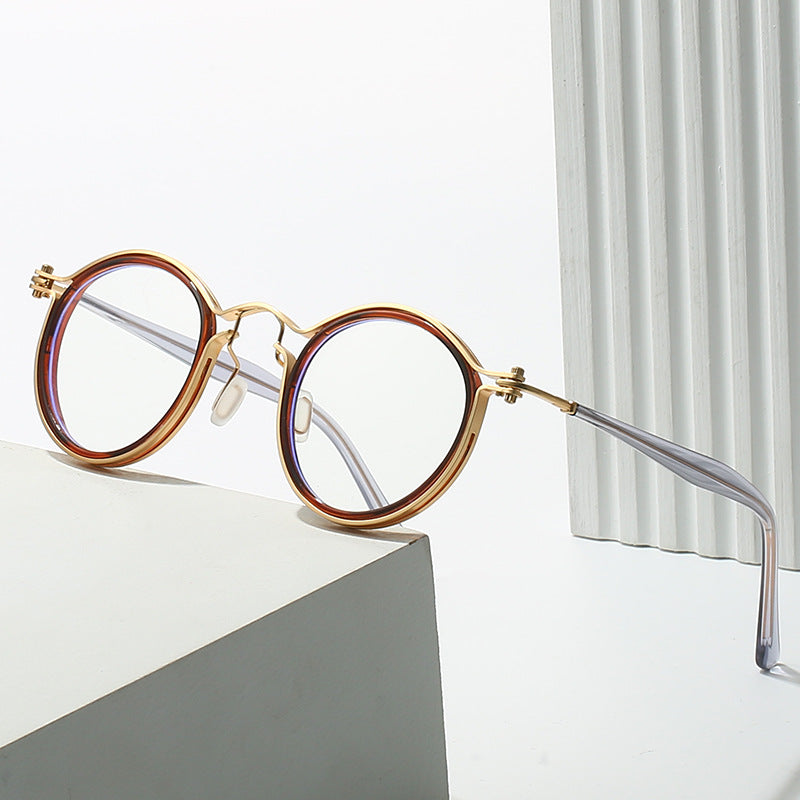 Retro Round Anti-Blue Light Glasses for Women – Full Frame Optical Eyewear