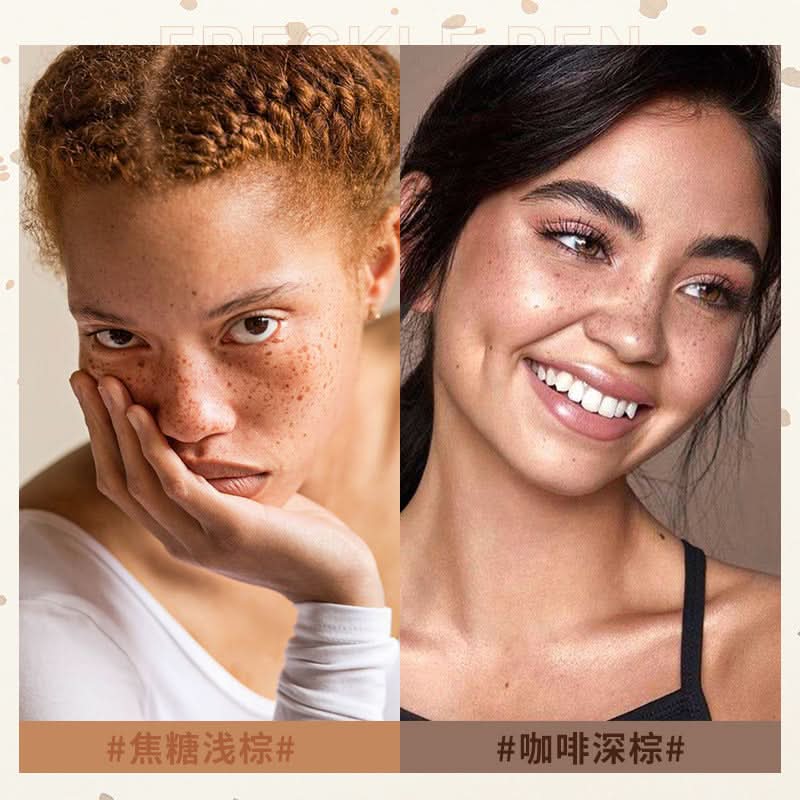 Pudaier Waterproof Freckle Pen – Natural, Easy-to-Use Faux Freckles Makeup (Pack of 2)
