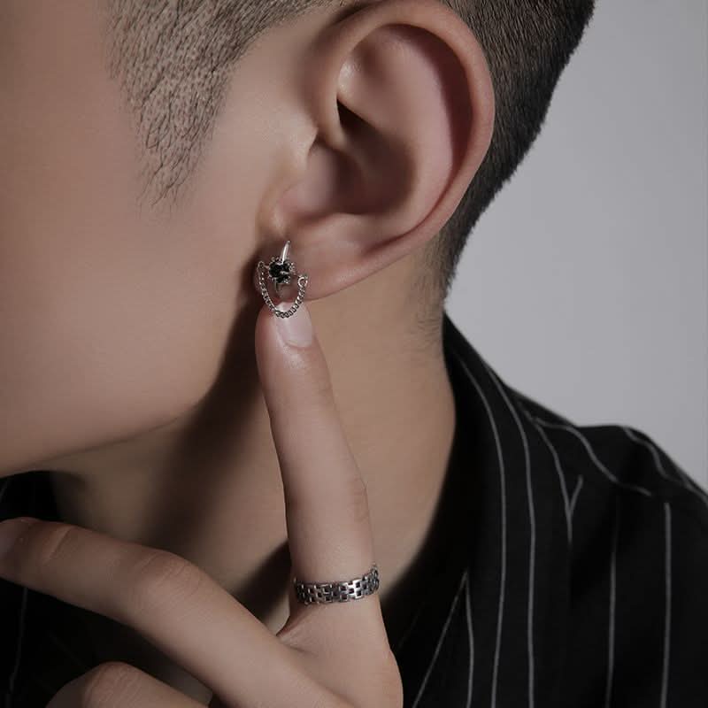 Men's Trendy Star Chain Earrings – Statement Jewelry