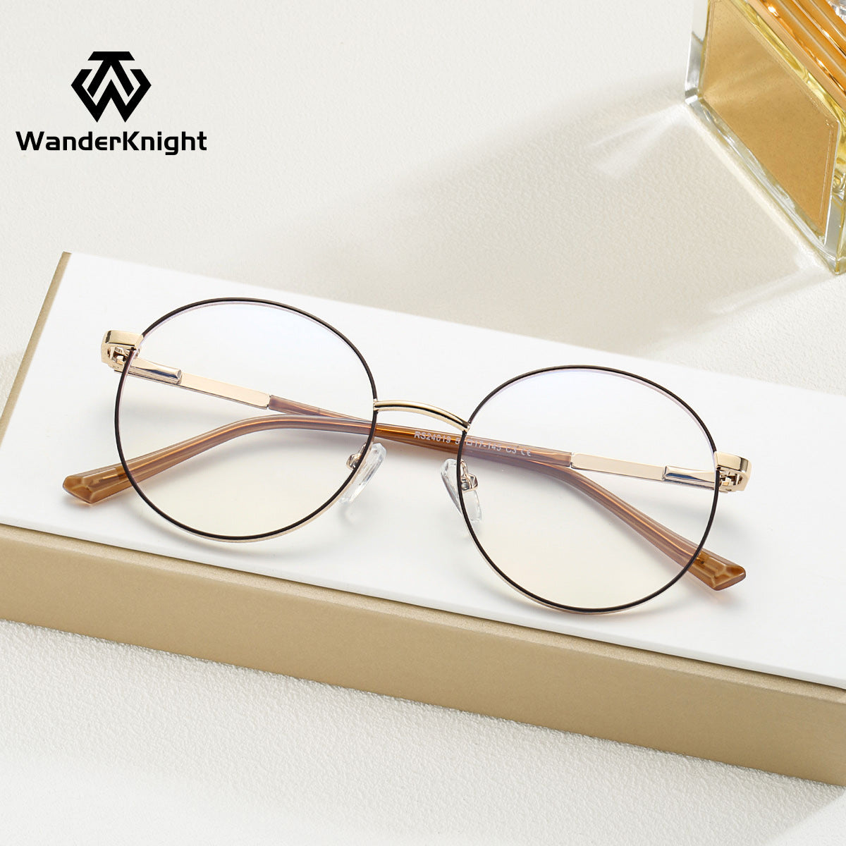 Ultra-Light Round Metal Blue Light Glasses for Women – Full Frame Computer Eyewear
