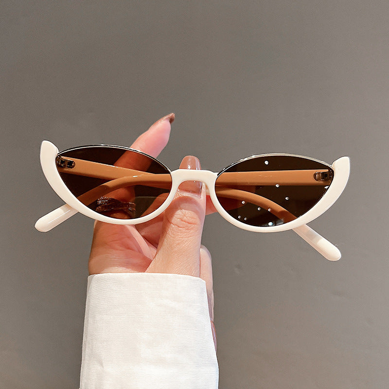 Women’s Cat Eye Sunglasses – UV400 Half Frame Oval Shades for Fashion & Travel