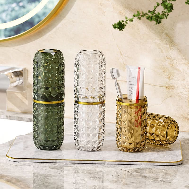 Double Mouthwash Cup Set – Toothbrush & Toothpaste Holder (201-300ml)