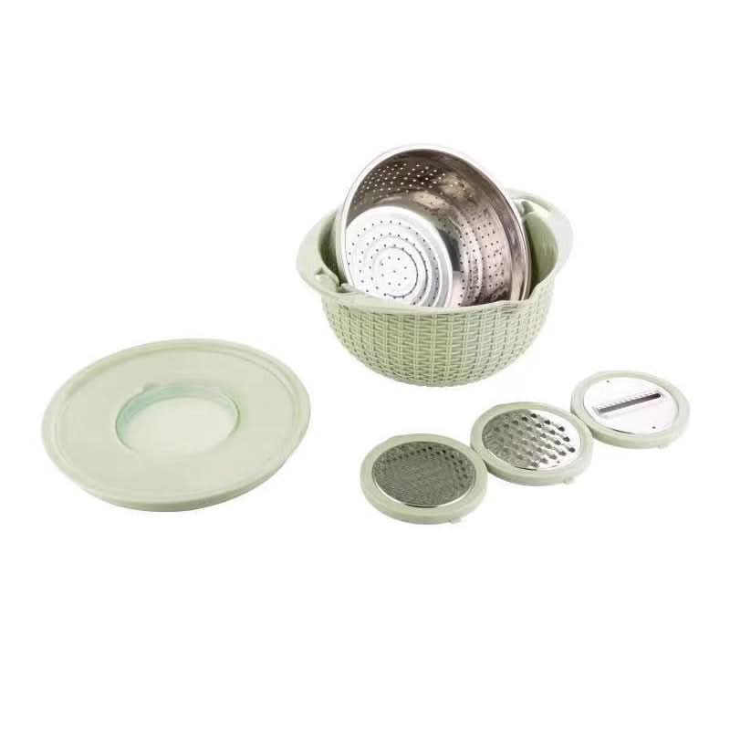 Multifunctional Stainless Steel Drain Basket – Double-Layer Kitchen Supply