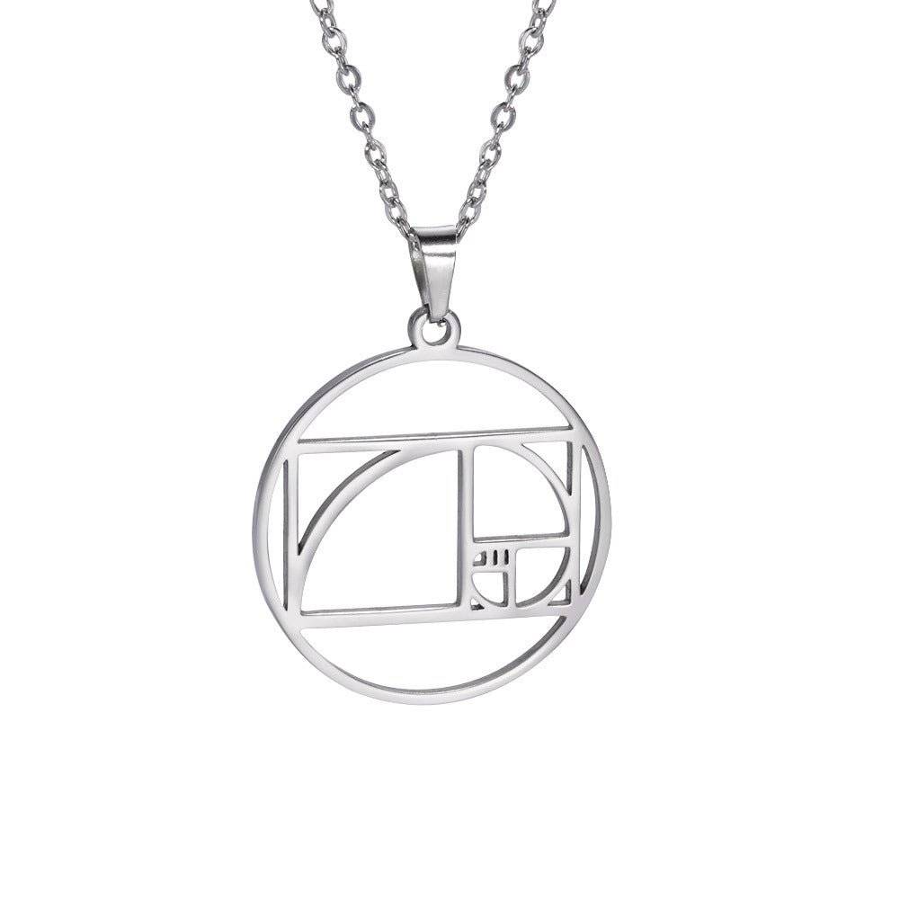 Retro Geometric Pendant Necklace – Minimalist Hollow Square & Circle Chain for Women