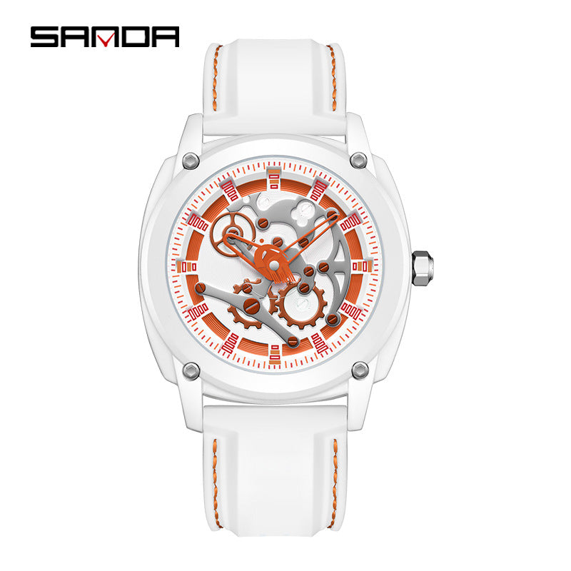Sanda Unisex Quartz Sports Watch – Silicone Strap, Waterproof Casual Outdoor Watch