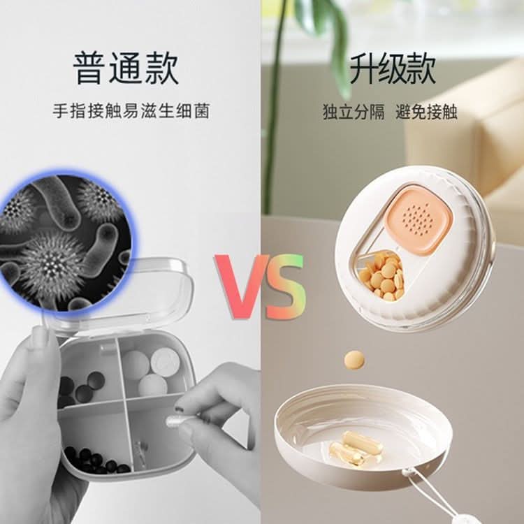 Portable medicine box, outdoor sealed waterproof and moisture-proof pill dispenser, rotating medicine box