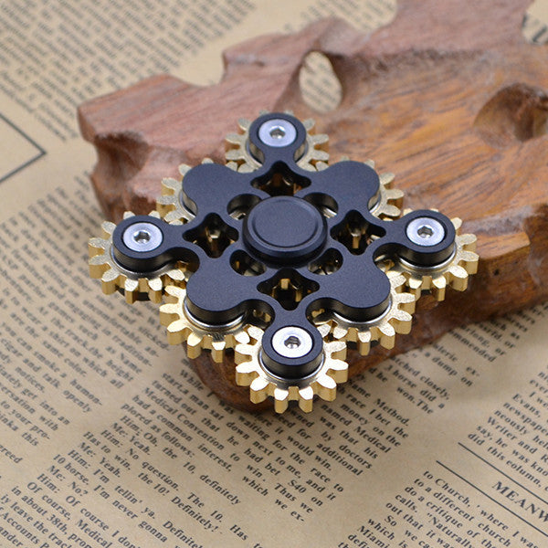 Metal Gear Fidget Spinner – Nine-Tooth Linkage EDC Toy for Stress Relief & Focus