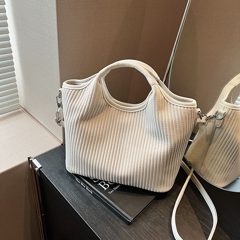 Retro Style Pleated PU Leather Bucket Bag for Women – Urban Chic