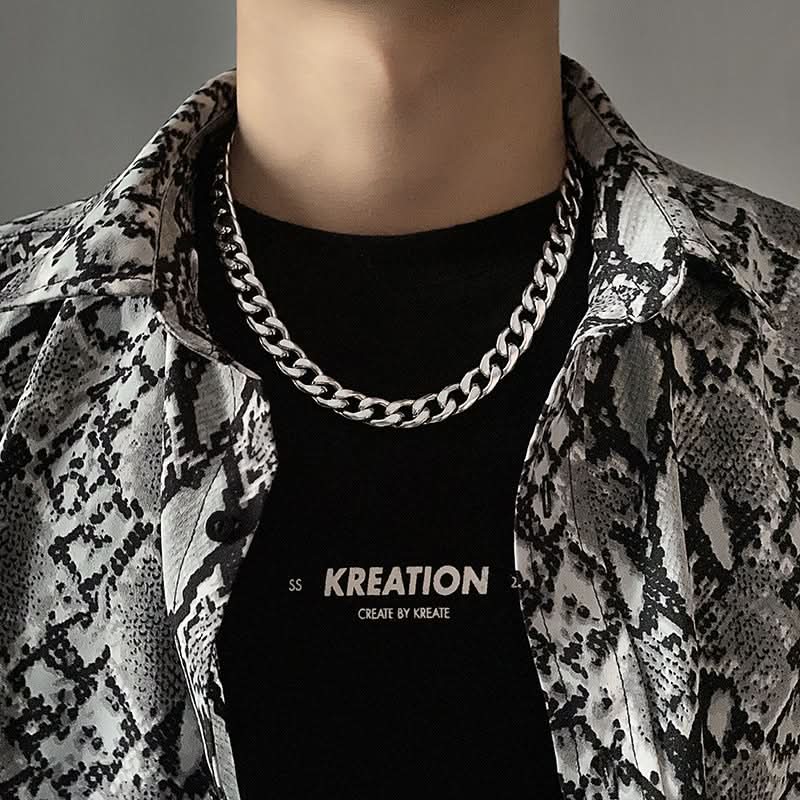 Men’s Trendy Cuban Chain Necklace – Hip-Hop Punk Pendant