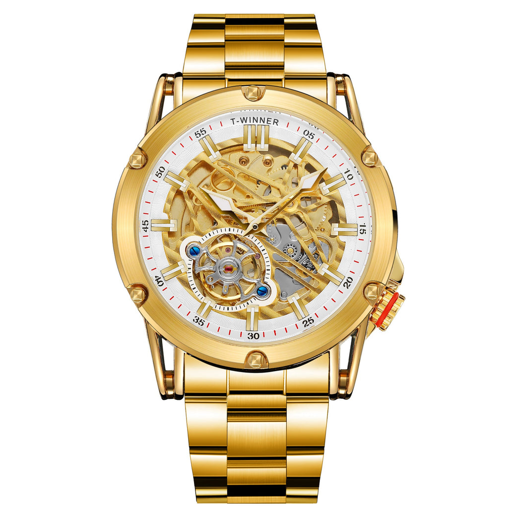 T-winner Men's Automatic Skeleton Watch – 30M Waterproof Fashion Mechanical Timepiece