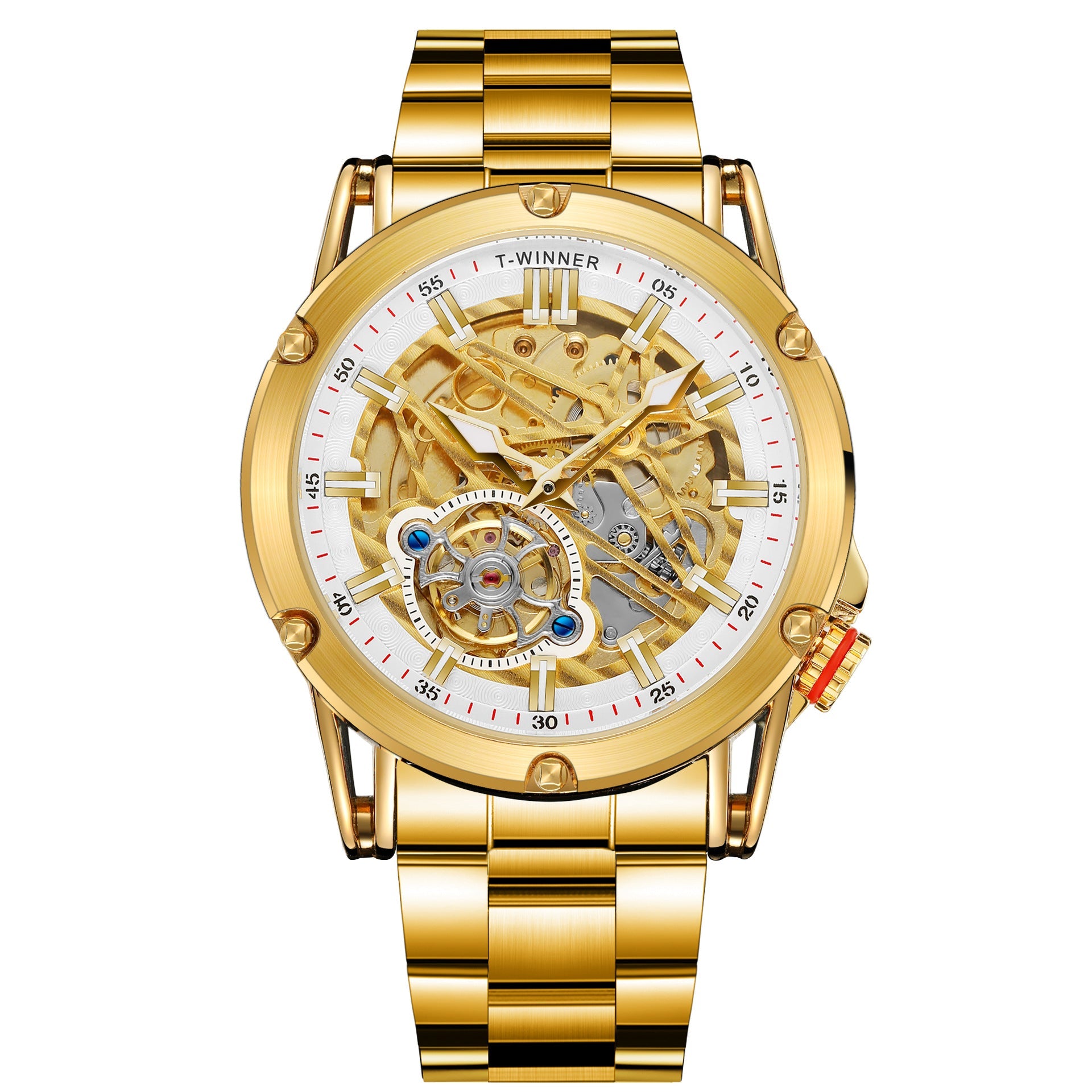 T-winner Men's Automatic Skeleton Watch – 30M Waterproof Fashion Mechanical Timepiece